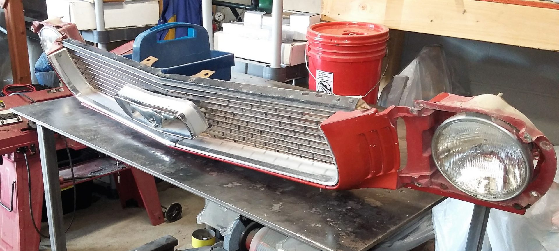'66 Mustang grille and headlight assembly
