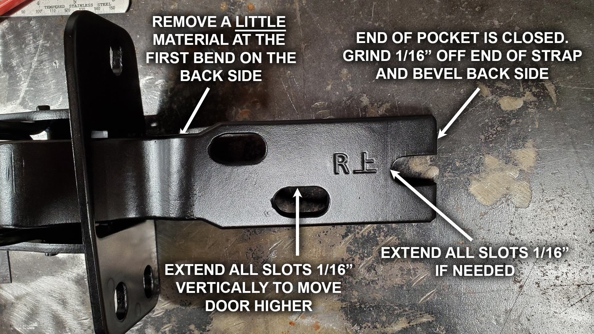 Extend slots and Grind end of strap