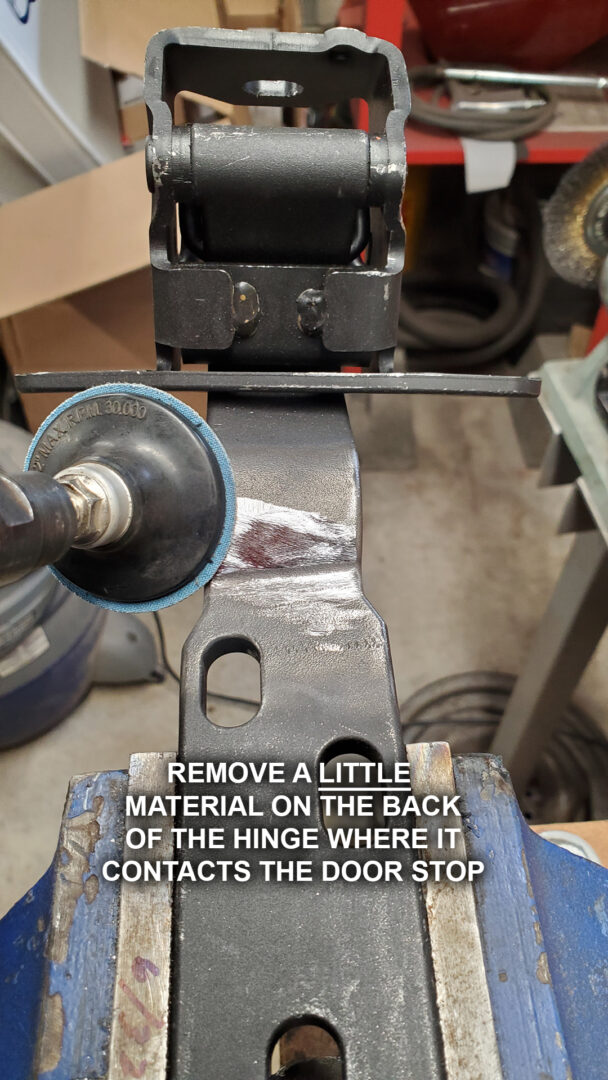 Remove material from back of hinge