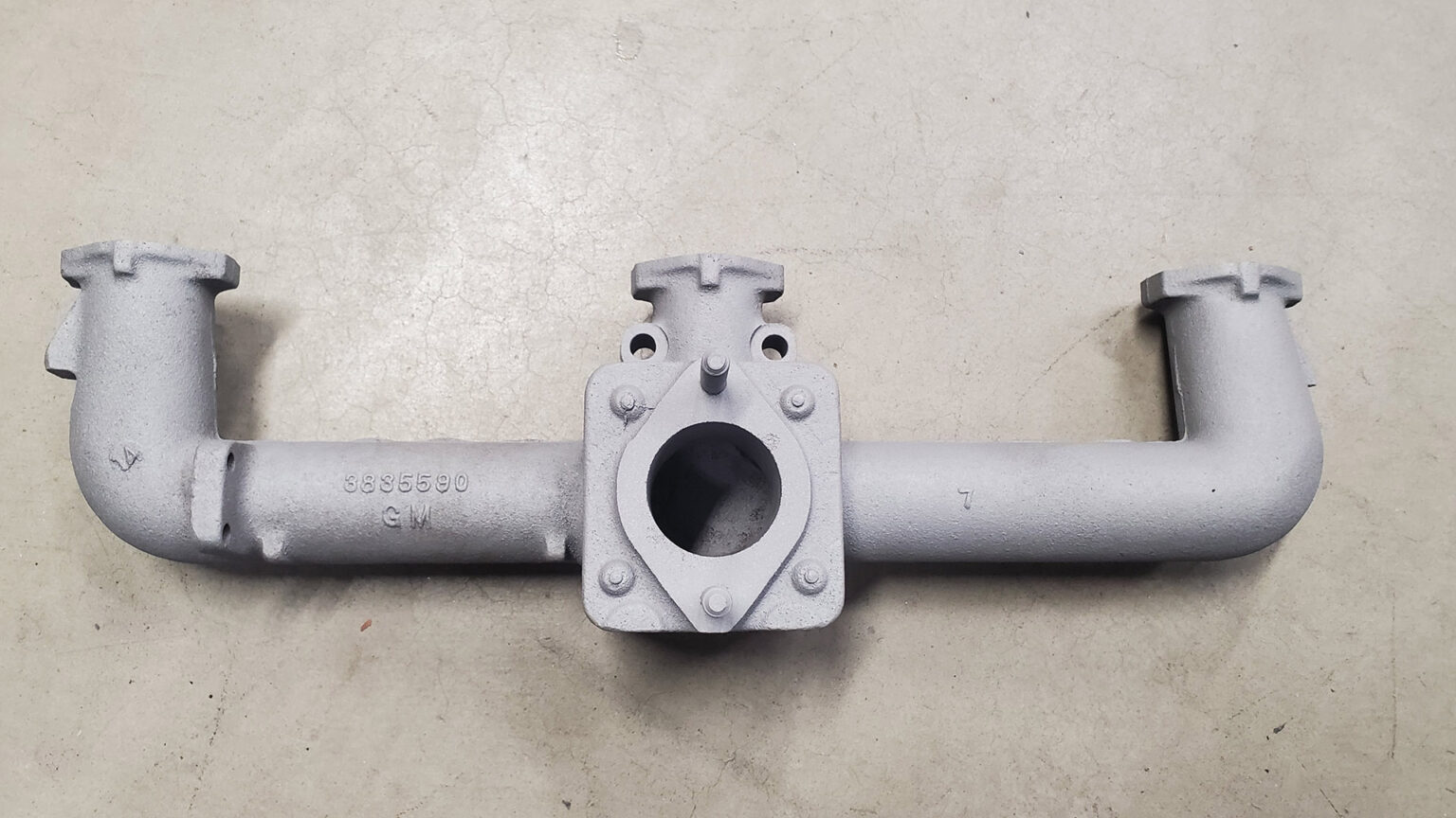 Manifold fresh from the sandblaster